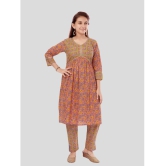 Aarika Peach Cotton Girls Kurti ( Pack of 1 ) - None