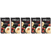 Manforce Cocktail Condoms (Dotted-Rings) Strawberry & Vanilla Flavoured 10 Pcs x Pack of 5