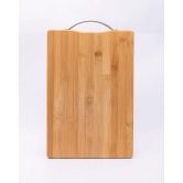 Chopping Board, with Metal Handle, Wooden Finish, Natural Wood Colour, Bamboo