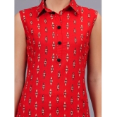 JC4U Rayon Printed Straight Womens Kurti - Red ( Pack of 1 ) - None