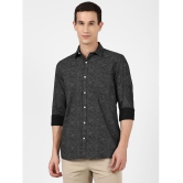 UrbanMark Mens 100% Cotton Full Sleeves Slim Fit Printed Casual Shirt-Black - None