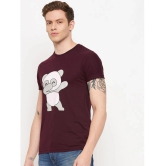 Lycos Cotton Blend Regular Fit Printed Half Sleeves Mens T-Shirt - Wine ( Pack of 1 ) - None