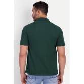 Solid Men Polo Neck Dark Green T-Shirt