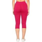 Diaz Pink Cotton Lycra Solid Capri - Single - S