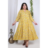 Swasti Cotton Blend Printed Anarkali Womens Kurti - Yellow ( Pack of 1 ) - None