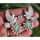 Azayaa World Light green Charming love bird earring