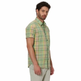 Light Olive Madras Check Slim Fit Casual Shirt