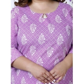 Swasti Cotton Printed Straight Womens Kurti - Purple ( Pack of 1 ) - None