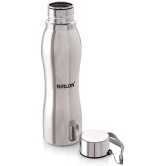 Nirlon Stainless Steel Single Wall Diamond Cut Water Bottle/ Fridge Refrigerator Bottle/ 100% Leak Proof/ Office Bottle/ School Bottle, 1000 ML, Set of 2 - Others