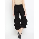 Women Black Loose Fit Solid Culottes