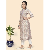 Vbuyz - Beige Cotton Womens Straight Kurti ( Pack of 1 ) - None