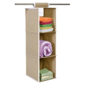 PrettyKrafts Hanging 3 Shelves Wardrobe Organiser