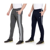 Zeffit Solid Men Navy, Grey Track Pants (Pack Of 2 ) - M