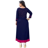 Vbuyz - Blue Rayon Womens Anarkali Kurti ( Pack of 1 ) - None