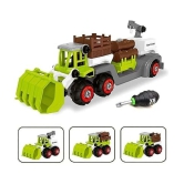 Sevriza® DIY Toy Vehicle Assembly 3 in 1 Farmer Tracker with Screwdriver for Child Vehicles Set Farm Boys Girls DIY Farm Truck Kids Toy - Multi Colour