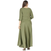 JC4U Rayon Green A- line Dress - Single - None