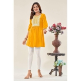 Glomee - Yellow Viscose Women's Tunic ( Pack of 1 ) - None