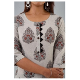 Doriya - Off White Cotton Blend Women's Straight Kurti - L