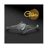 Gilher Fancy American Diamond Mint Stone Bracelet With Side Open Lock For Women And Girls - None