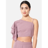 ALL WAYS YOU - Purple Georgette Womens Crop Top ( Pack of 1 ) - None