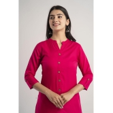 MAUKA - Pink Rayon Womens Front Slit Kurti ( Pack of 1 ) - None