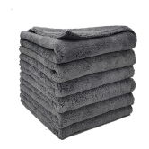 Auto Hub Grey 500 GSM Microfiber Cloth For Automobile ( Pack of 6 )