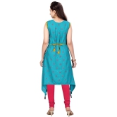 Aarika Turquoise Cotton Girls Kurti Legging Set ( Pack of 1 ) - None