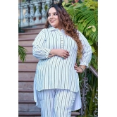 PrettyPlus by Desinoor.com White Striped Pant Top Set - None