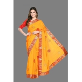 OFLINE SELCTION - Orange Silk Saree With Blouse Piece ( Pack of 1 ) - Orange