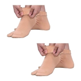 THRIFTKART - Beige Polyester Womens Thumb Socks ( Pack of 2 ) - None