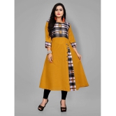 RIAANA - Mustard Cotton Blend Women's Front Slit Kurti ( Pack of 1 ) - None