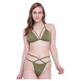 La Intimo Polyester Green Beach Dresses - S