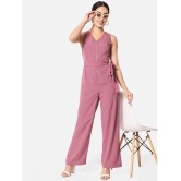 ALL WAYS YOU - Pink Crepe Regular Fit Womens Jumpsuit ( Pack of 1 ) - None