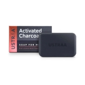 Ustraa Deo Soap with Activated Charcoal For Men- 100 g (Pack of 8) - Activated Charcoal Soap with Deo Fragrance - Cleans toxins and bacteria - No Sulphate