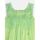 MINI KLUB Green Nylon Girls A-line Dress ( Pack of 1 ) - None