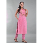 Maquien - Pink Straight Rayon Women's Stitched Salwar Suit ( Pack of 1 ) - None