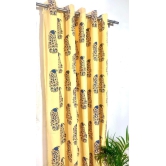 Elegant Blue Buta Design Curtain