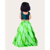 Havy Tafeta Silk material Beautifully Printed designed Kids Grils Lehenga choli-Green / 7 Years-8 Years