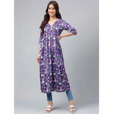 Janasya - Navy Blue Satin Womens Flared Kurti ( Pack of 1 ) - None