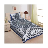 Uniqchoice Cotton Single Bedsheet with 1 Pillow Cover ( 229 cm x 153 cm ) - Blue