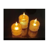 Green Tales - Off White LED Tea Light Candle 5 cm ( Pack of 3 )