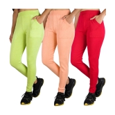 KARARO JEGGINGS - Cotton Blend Skinny Fit Orange Womens Jeggings ( Pack of 3 ) - None