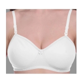 Madam Pack of 1 Cotton Blend Non Padded Womens T-Shirt Bra ( White ) - None