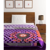 HOMETALES Mink Abstract Print Single Blanket ( 150 cm x 205 cm ) Pack of 1 - Purple - Purple