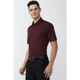 Men Maroon Regular Fit Formal Half Sleeves Formal Shirt