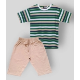 Neo Garments - Green Cotton Boys T-Shirt & Shorts ( Pack of 1 ) - None