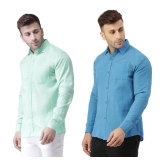 KLOSET By RIAG 100% Cotton Regular Fit Solids Full Sleeves Men's Casual Shirt - Blue ( Pack of 2 ) - None