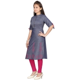 Aarika Blue Cotton Girls Kurti ( Pack of 1 ) - None