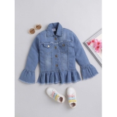 DKGF Fashion - Light Blue Denim Girls Denim Jackets ( Pack of 1 ) - None