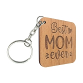 Asmi Collection Beige Wood Keychain - Pack of 1